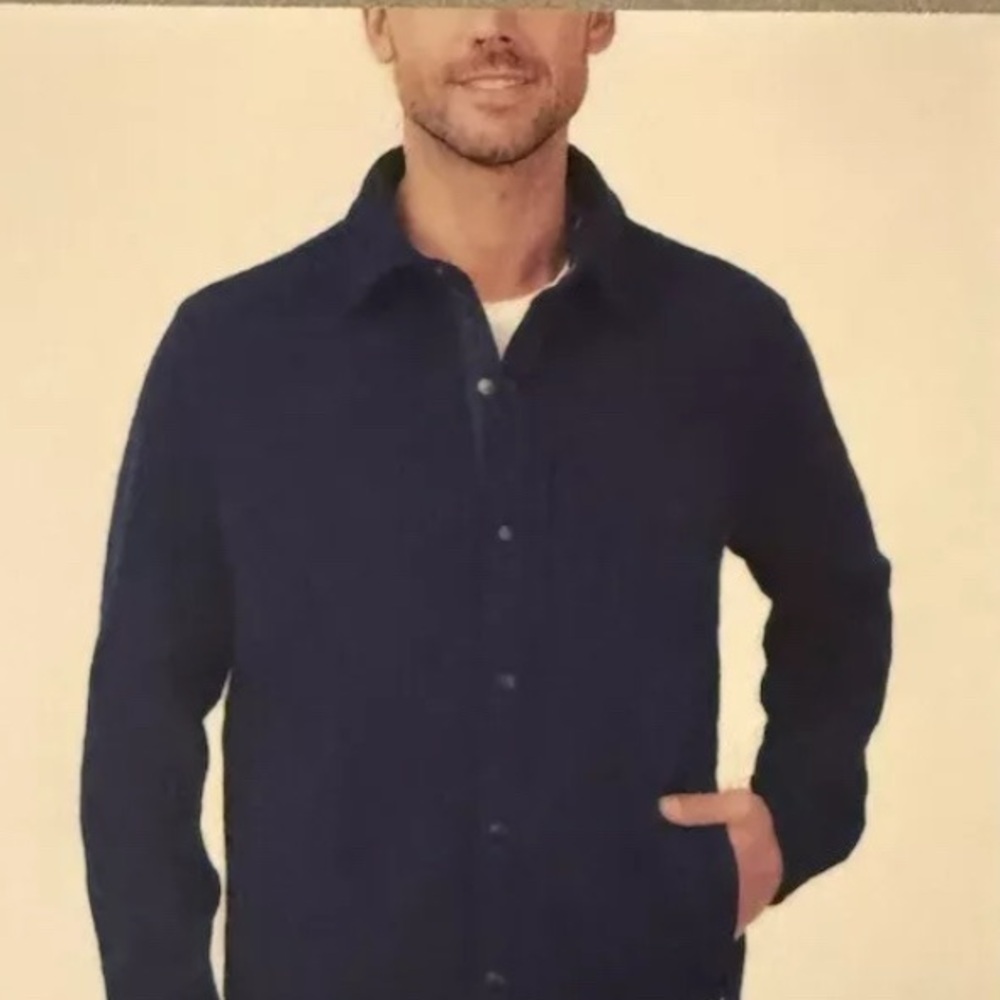 RUGGED ELEMENTS MEN'S SWEATER FLEECE OVER SHIRT, NAVY, SMALL